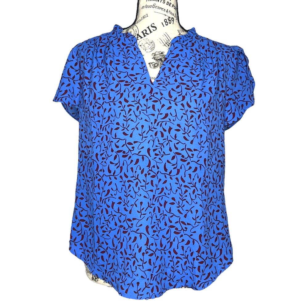 41Hawthorn (PS) Floral Print Split Neck Tulip Sleeve Blouse - Stitch Fix Top